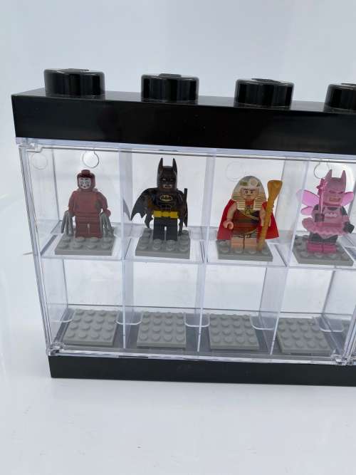 LARGE LEGO DISPLAY CASE WITH COLLECTION OF FIGURES BID FOR ALL !!!!