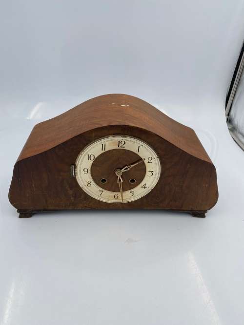 VINTAGE WOODEN CLOVK NOT TESTED 42CM TALL AS SEEN ON PICTURES!!!!