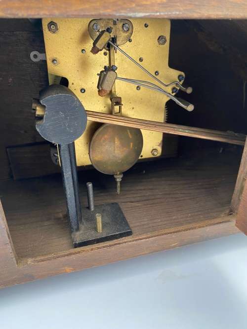 VINTAGE WOODEN CLOVK NOT TESTED 42CM TALL AS SEEN ON PICTURES!!!!