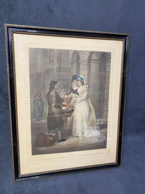 Original 1795 CRIES OF LONDON PLATE NO 3 by Francis Wheatley Hand Colored Engraving !!!!!