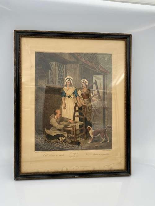 ANTIQUE 1795 CRIES OF LONDON NO 10 by Francis Wheatley Hand Colored Engraving !!!!