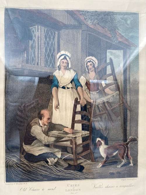 ANTIQUE 1795 CRIES OF LONDON NO 10 by Francis Wheatley Hand Colored Engraving !!!!