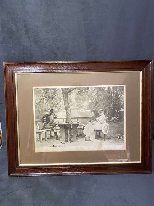 ANTIQUE PRINT MARCUS STONE IN LOVE SIZE 54X 70 CM