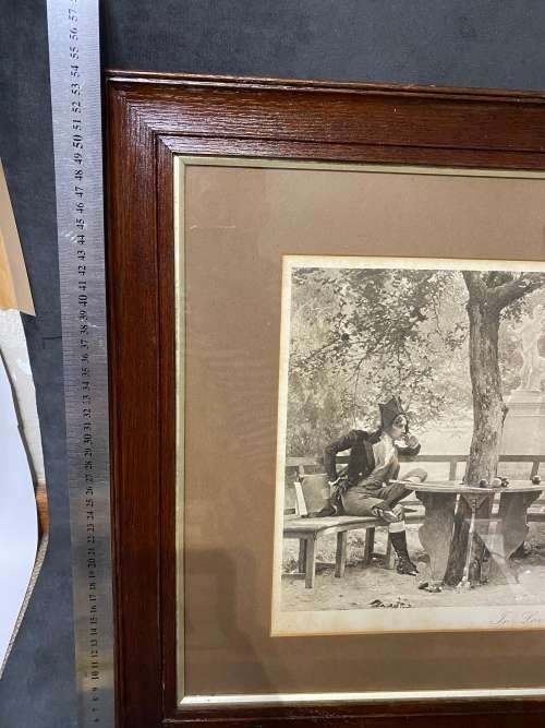 ANTIQUE PRINT MARCUS STONE IN LOVE SIZE 54X 70 CM