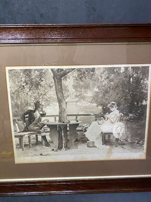 ANTIQUE PRINT MARCUS STONE IN LOVE SIZE 54X 70 CM