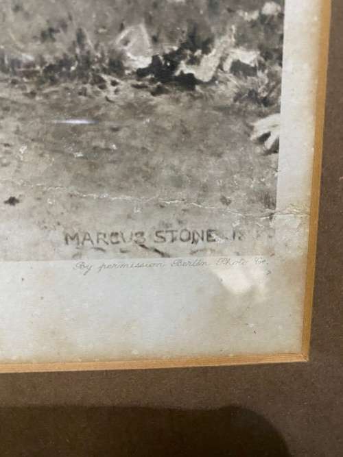 ANTIQUE PRINT MARCUS STONE IN LOVE SIZE 54X 70 CM