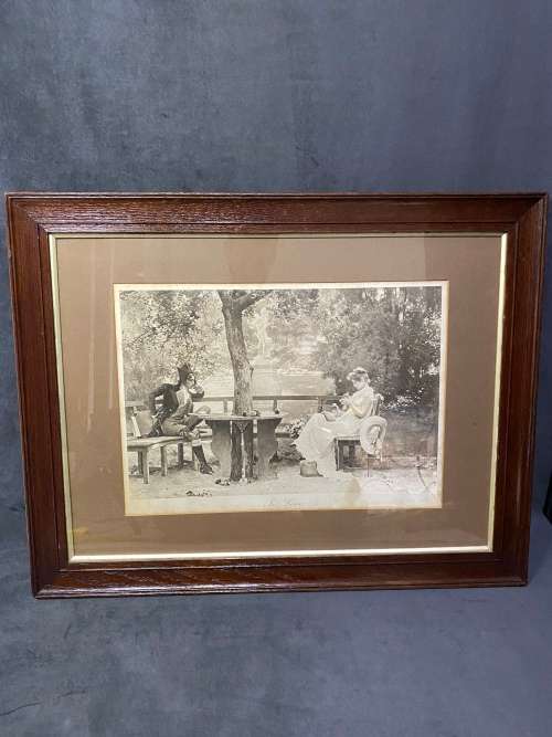 ANTIQUE PRINT MARCUS STONE IN LOVE SIZE 54X 70 CM