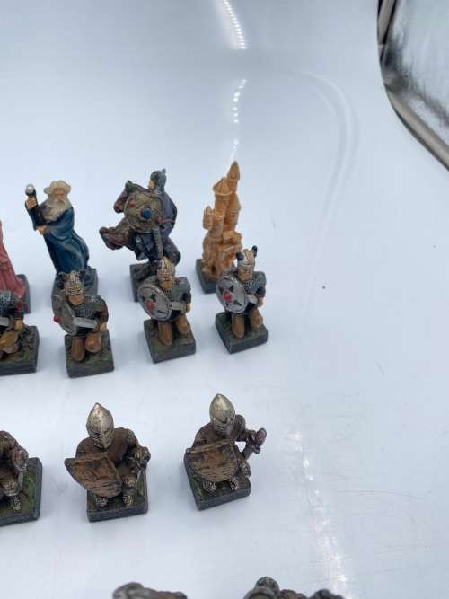MEDEVIL CHESS SET MISSING ONLY 1 knight pawn as seen on pictures highly detailed!!!!!