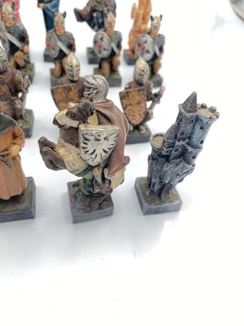 MEDEVIL CHESS SET MISSING ONLY 1 knight pawn as seen on pictures highly detailed!!!!!
