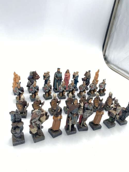 MEDEVIL CHESS SET MISSING ONLY 1 knight pawn as seen on pictures highly detailed!!!!!