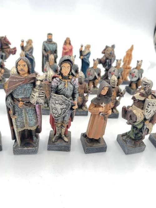 MEDEVIL CHESS SET MISSING ONLY 1 knight pawn as seen on pictures highly detailed!!!!!