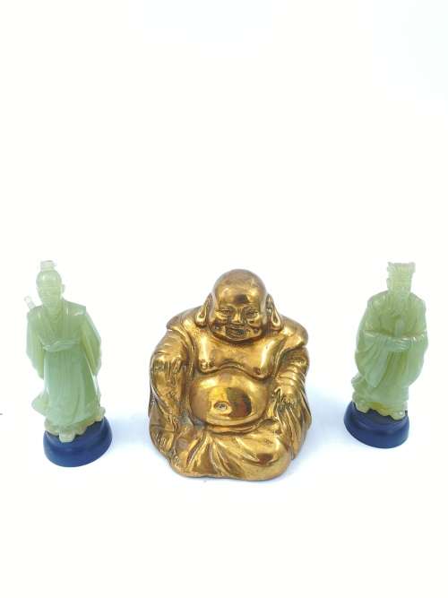 BRASS BUDAH WITH 2 FIGURES BID FOR ALL !!!!