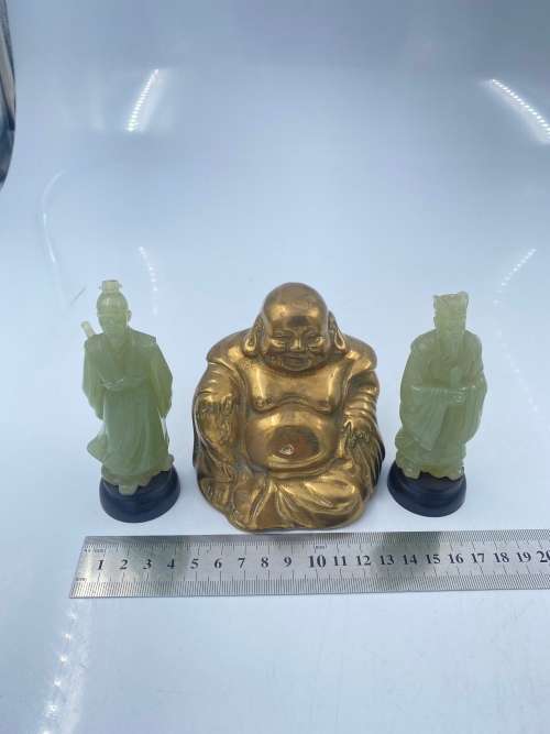 BRASS BUDAH WITH 2 FIGURES BID FOR ALL !!!!