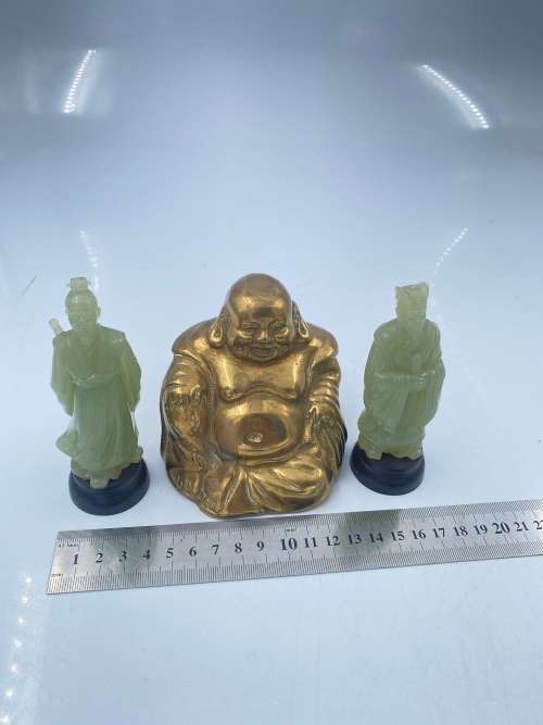 BRASS BUDAH WITH 2 FIGURES BID FOR ALL !!!!