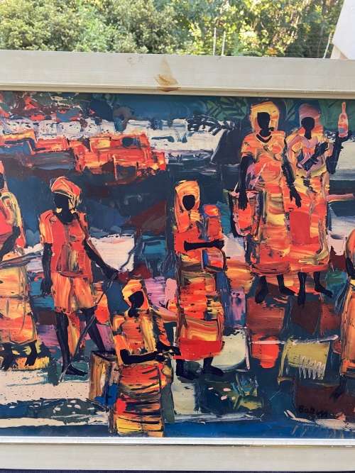 WALTER BATTIS BEAUTIFUL PRINT AFRICAN AFTERNOON SIZE 52CM X 65CM !!!!