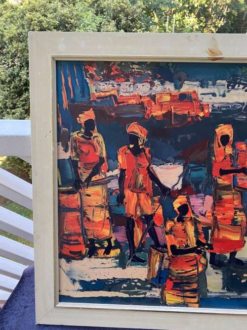 WALTER BATTIS BEAUTIFUL PRINT AFRICAN AFTERNOON SIZE 52CM X 65CM !!!!