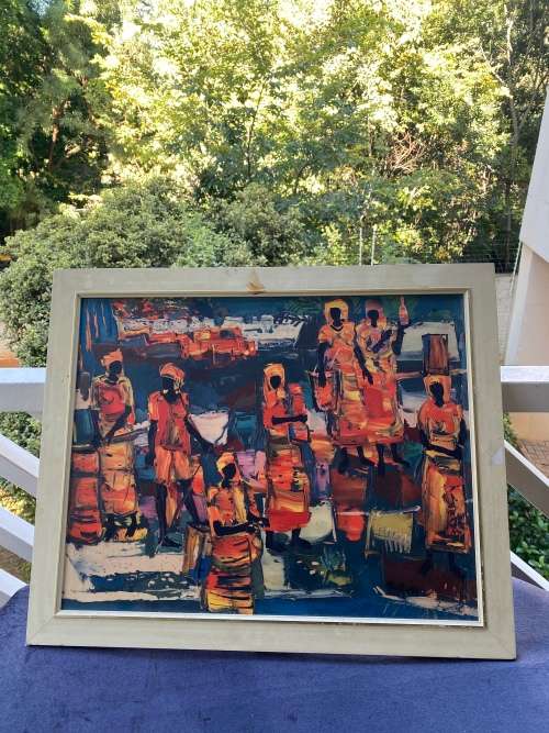 WALTER BATTIS BEAUTIFUL PRINT AFRICAN AFTERNOON SIZE 52CM X 65CM !!!!