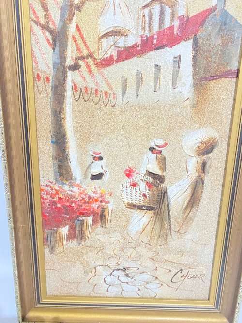 OIL ON BOARD PAINTING SIGNED CHAZAR SIZE 69CM X 38CM !!!