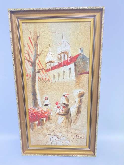 OIL ON BOARD PAINTING SIGNED CHAZAR SIZE 69CM X 38CM !!!