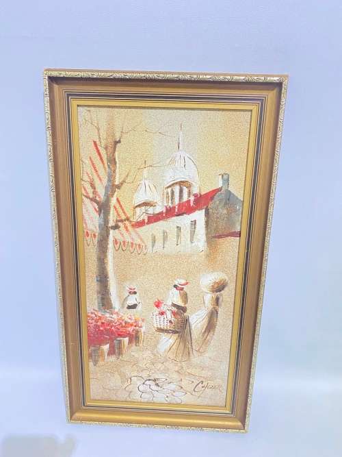 OIL ON BOARD PAINTING SIGNED CHAZAR SIZE 69CM X 38CM !!!