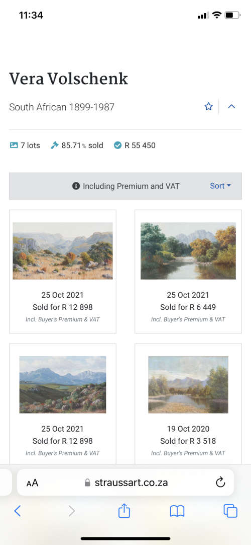 ORIGINAL VERA VOLSCHENK!!!!! INVESTMENT ART OIL PAINTING SIGNED AND DATED 1975 LISTED SA ARTIST !!!!