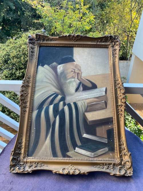 LARGE OIL ON BOARD PAINTING SIZE 59Cm x 82cm damages on pictures!!!!