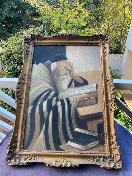 LARGE OIL ON BOARD PAINTING SIZE 59Cm x 82cm damages on pictures!!!!