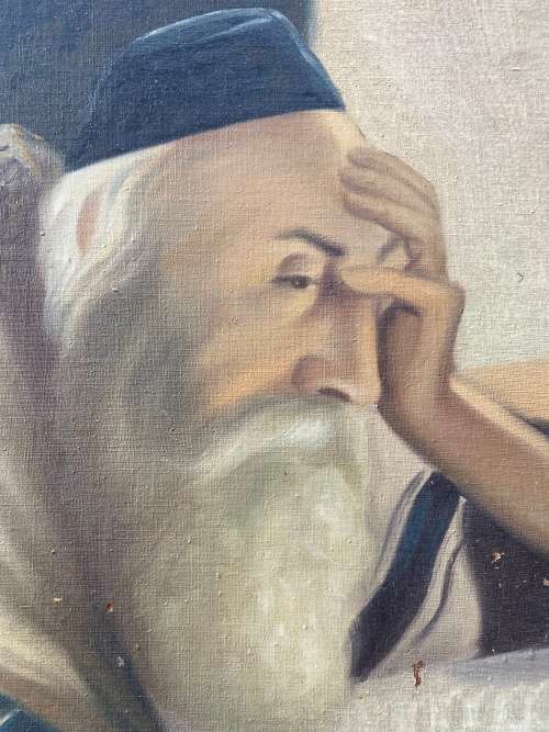 LARGE OIL ON BOARD PAINTING SIZE 59Cm x 82cm damages on pictures!!!!