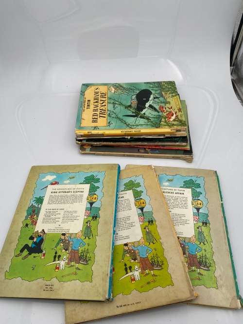 Collection of the adventures of tintin hardcover books spine damaged !!!!