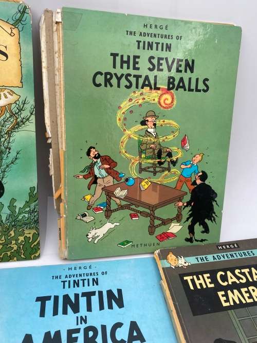 Collection of the adventures of tintin hardcover books spine damaged !!!!