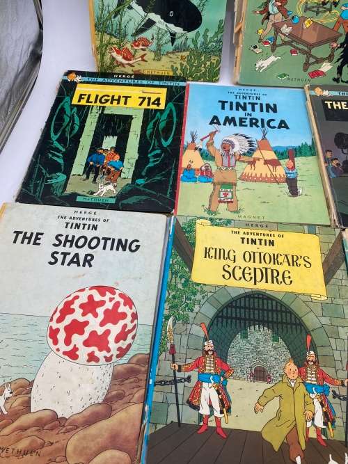 Collection of the adventures of tintin hardcover books spine damaged !!!!