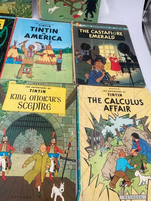 Collection of the adventures of tintin hardcover books spine damaged !!!!