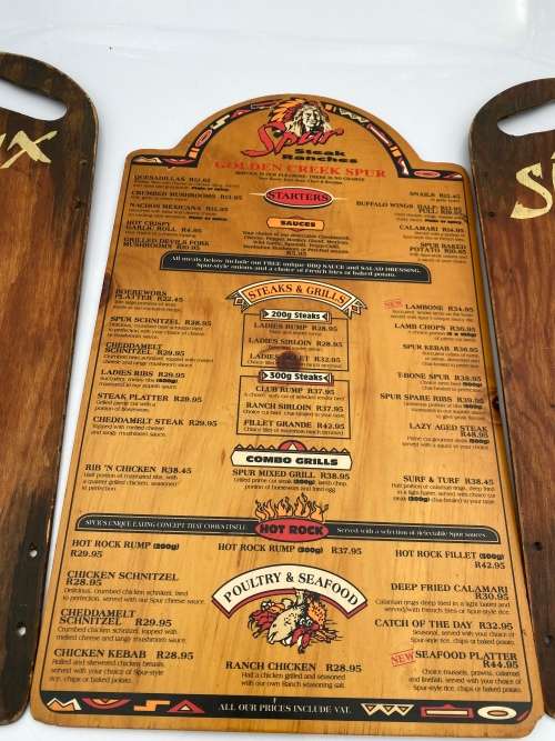 Wooden spur menus !!!