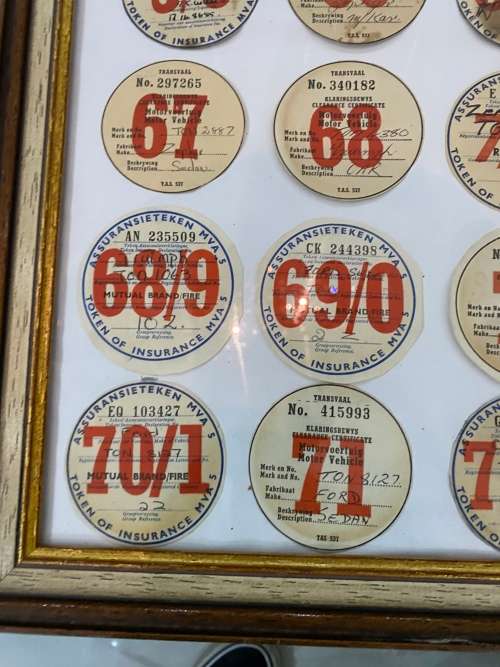 RARE COLLECTION PF CLEARANCE CERTIFICATE OF VINTAGE CARS FRAMED 36CM X 32CM FRAMED !!!