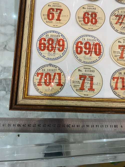 RARE COLLECTION PF CLEARANCE CERTIFICATE OF VINTAGE CARS FRAMED 36CM X 32CM FRAMED !!!