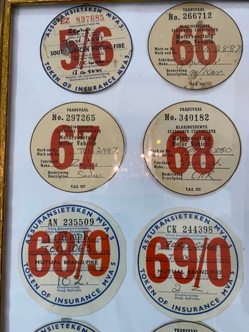 RARE COLLECTION PF CLEARANCE CERTIFICATE OF VINTAGE CARS FRAMED 36CM X 32CM FRAMED !!!