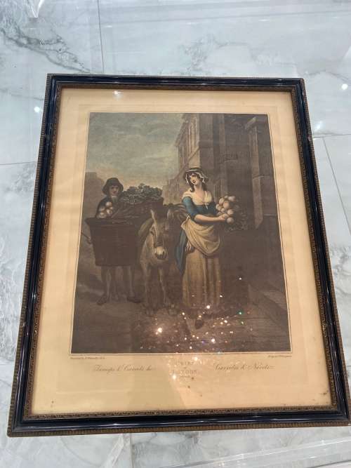 ANTIQUE FRANCIS WHEATLEY CRIES OF LONDON PRINT PLATE 13 FRAMED!!!