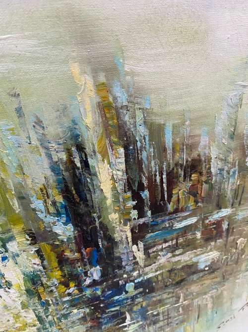 MASSIVE ORIGINAL ROY PIERCE ABSTRACT OIL PAINTING SIZE 97CM X 72CM !!!!