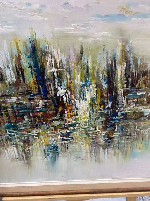 MASSIVE ORIGINAL ROY PIERCE ABSTRACT OIL PAINTING SIZE 97CM X 72CM !!!!