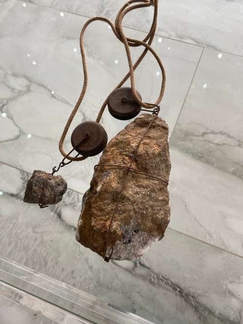 RARE MASSIVE MEDEVIL KNIGHTS CLOCK FOR DISPLAY WITH WEIGHTS SUPER COOL!!!