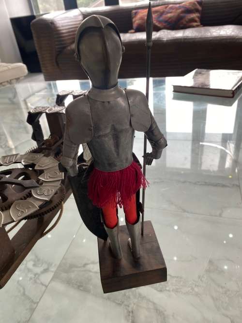 RARE MASSIVE MEDEVIL KNIGHTS CLOCK FOR DISPLAY WITH WEIGHTS SUPER COOL!!!