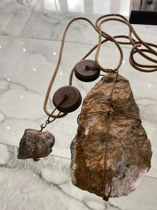 RARE MASSIVE MEDEVIL KNIGHTS CLOCK FOR DISPLAY WITH WEIGHTS SUPER COOL!!!