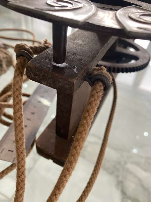 RARE MASSIVE MEDEVIL KNIGHTS CLOCK FOR DISPLAY WITH WEIGHTS SUPER COOL!!!