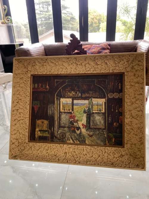 OLD OIL ON CANVAS OIL PAINTING SIZE 51Cm x 40CM !!!