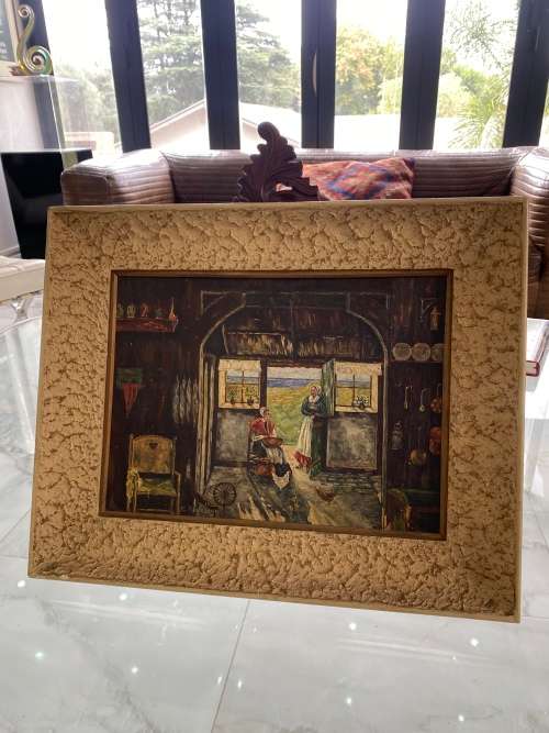 OLD OIL ON CANVAS OIL PAINTING SIZE 51Cm x 40CM !!!