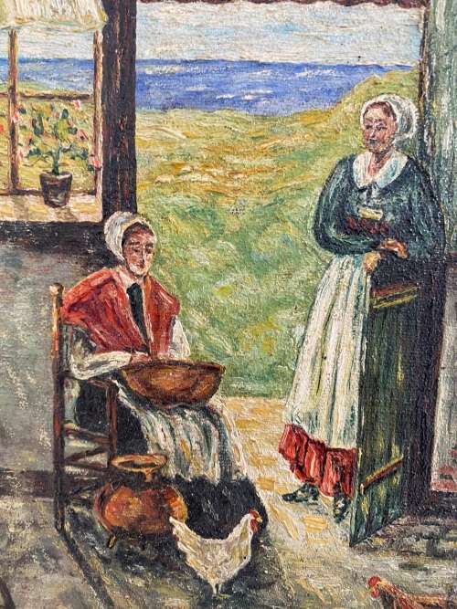 OLD OIL ON CANVAS OIL PAINTING SIZE 51Cm x 40CM !!!