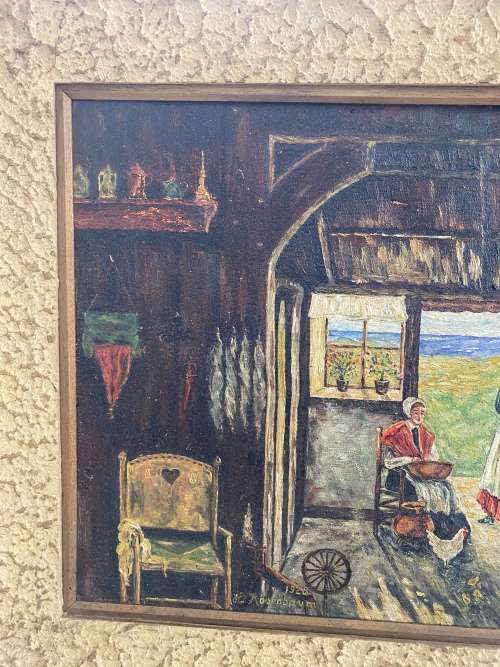 OLD OIL ON CANVAS OIL PAINTING SIZE 51Cm x 40CM !!!