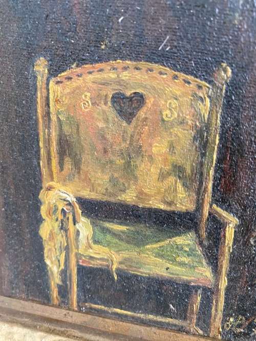 OLD OIL ON CANVAS OIL PAINTING SIZE 51Cm x 40CM !!!