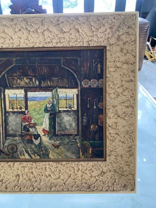 OLD OIL ON CANVAS OIL PAINTING SIZE 51Cm x 40CM !!!