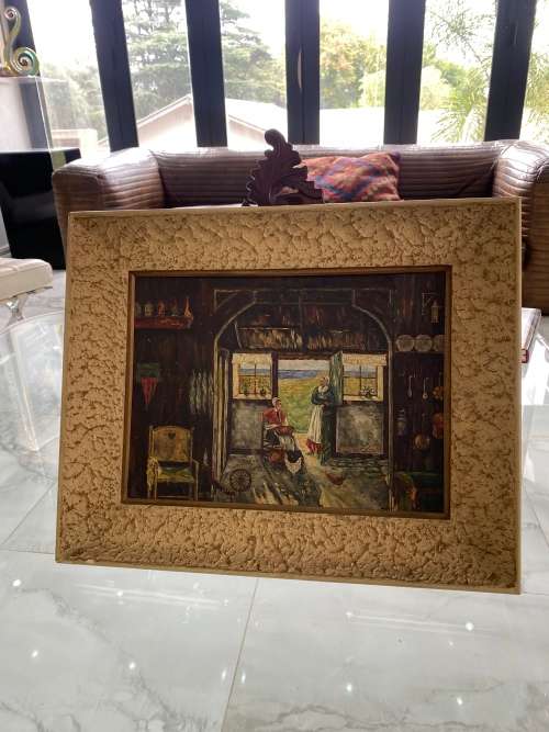 OLD OIL ON CANVAS OIL PAINTING SIZE 51Cm x 40CM !!!